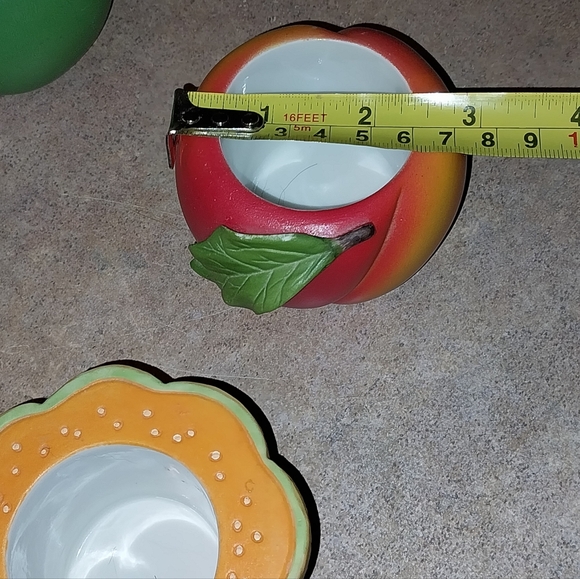 Party Light Ceramic Tealight candle holders peach, pineapple, cantaloupe & Apple - Picture 4 of 12